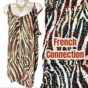 UK STYLE FRENCH CONNECTION 1X Speghetti Strap Animal Print tank